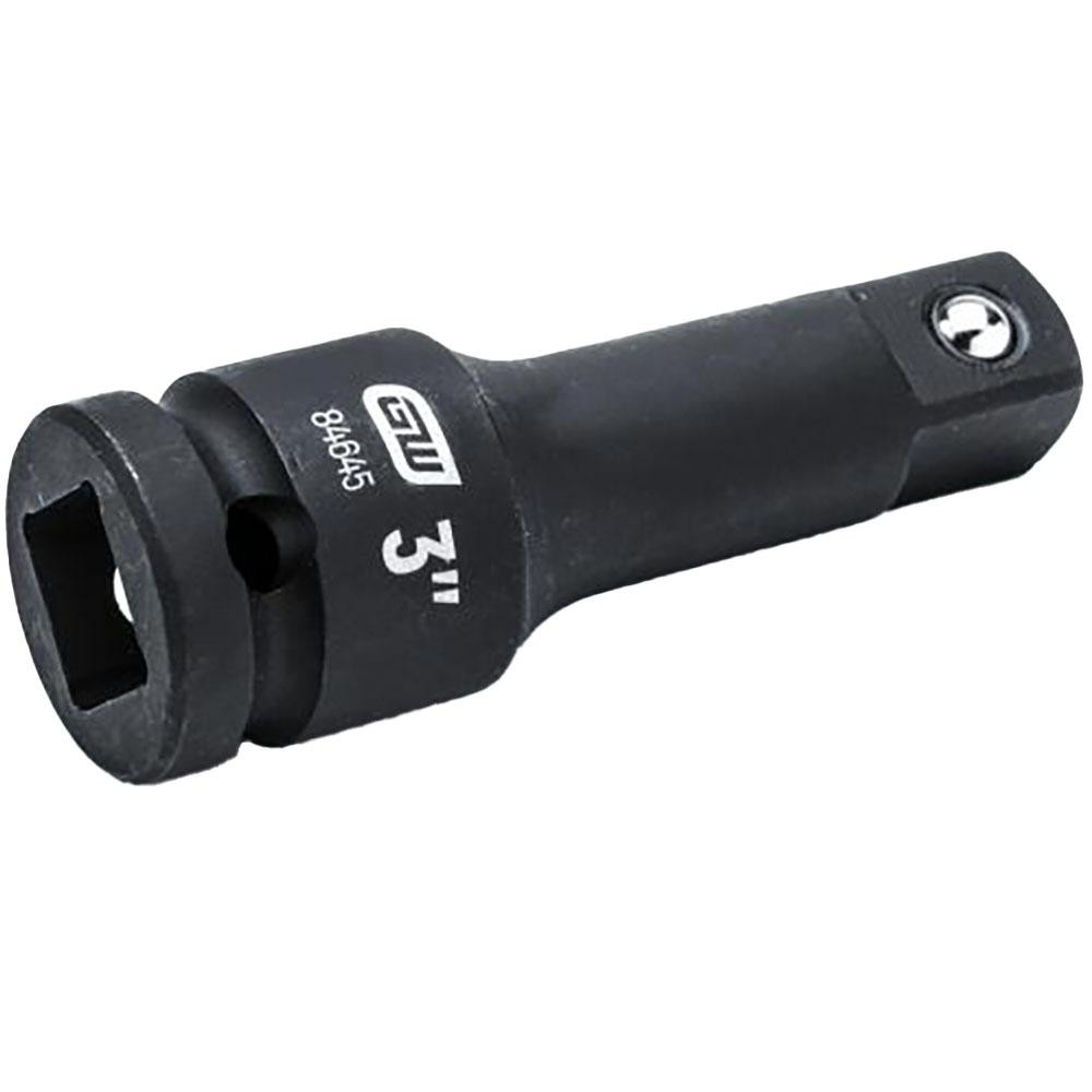1/2" Drive Standard Socket Extension - 3" OAL, Black Finish
