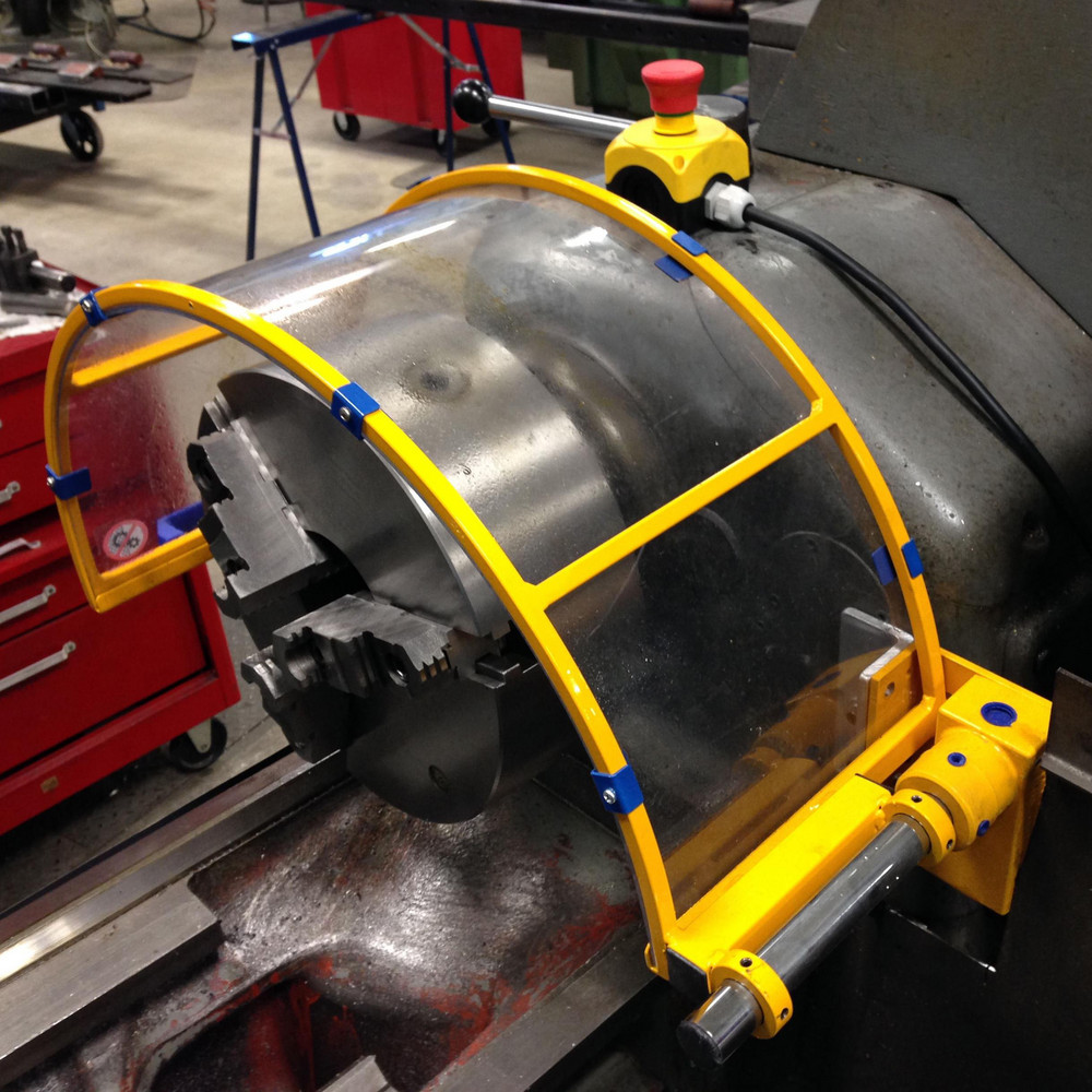 PROSAFE Safety Guard for lathe chuck, round screen, interlock