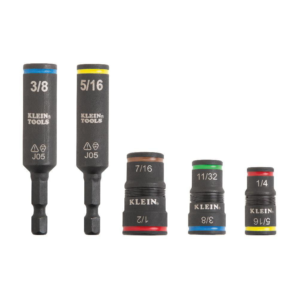 Klein Tools - Nut Driver Sets: Drive Size: 1/4 in, 1/2 in, 3/8 in, 5/16 ...
