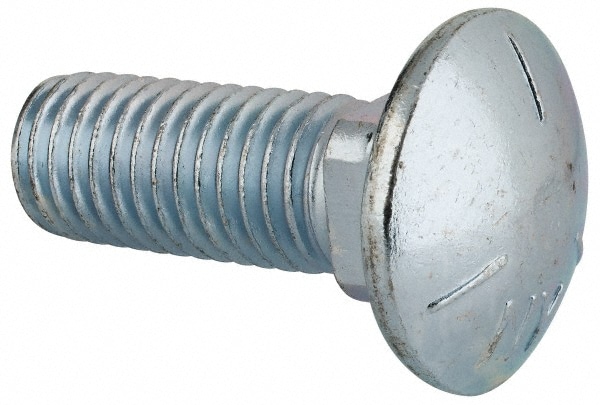 Carriage Bolt: 5/8-11, 1-3/4" Length Under Head, Square Neck