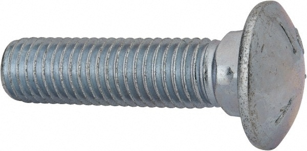Carriage Bolt: 5/8-11, 2-1/2" Length Under Head, Square Neck