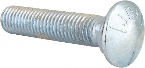 Carriage Bolt: 5/8-11, 3" Length Under Head, Square Neck