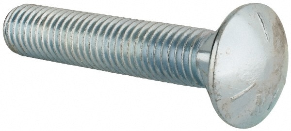 Carriage Bolt: 5/8-11, 3-1/4" Length Under Head, Square Neck