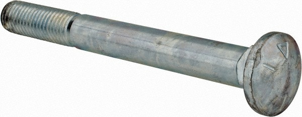 Carriage Bolt: 5/8-11, 6" Length Under Head, Square Neck