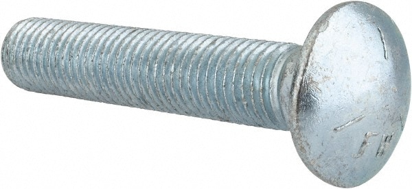 Carriage Bolt: 3/4-10, 4" Length Under Head, Square Neck