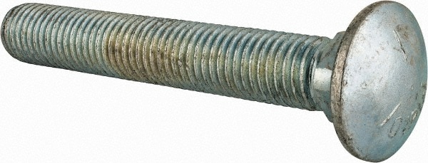Carriage Bolt: 3/4-10, 5" Length Under Head, Square Neck