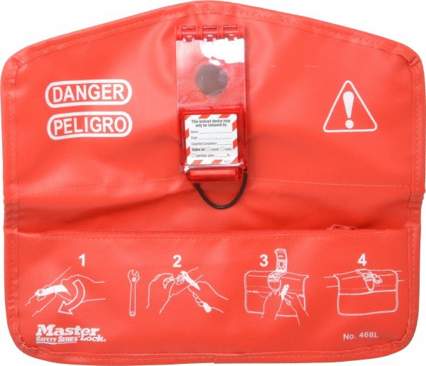 Pneumatic Lockout: 3 Padlocks Max - Polyethylene, Red