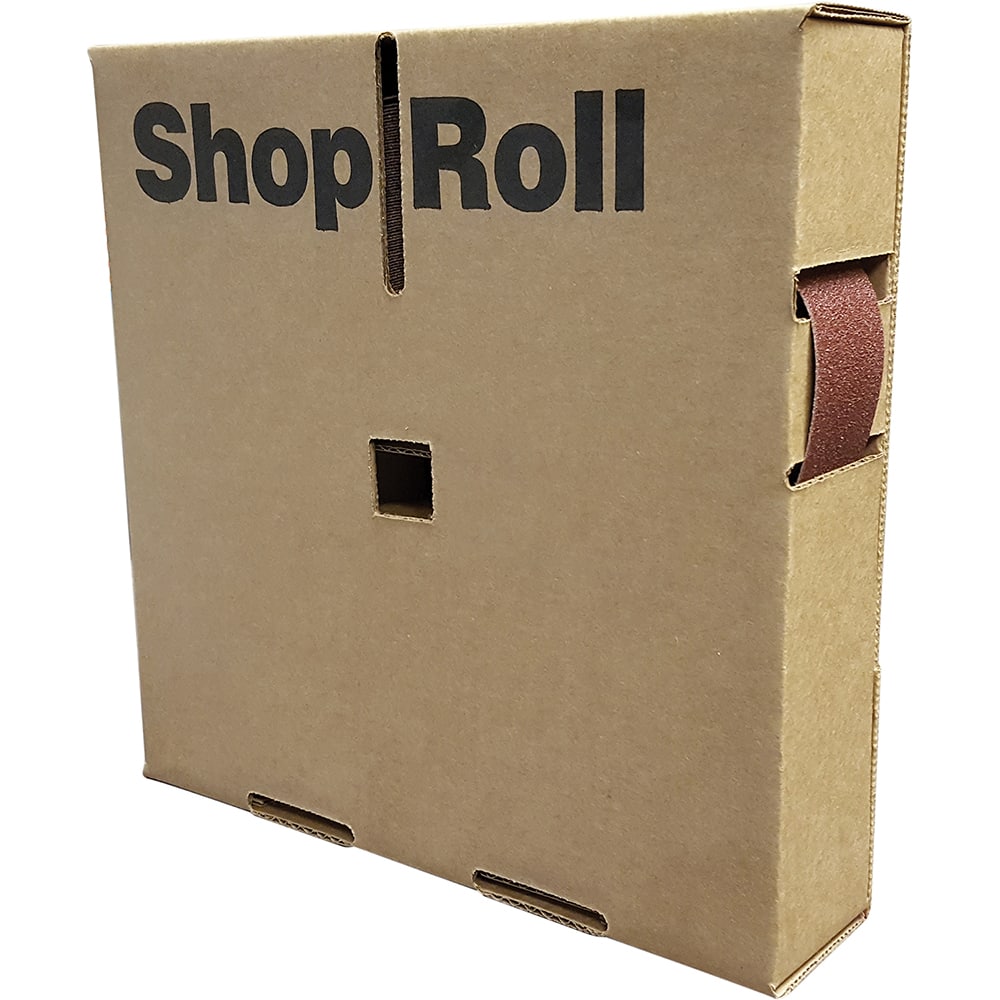 Shop Roll: 1" Wide, 50 Yd Long, 400 Grit, Aluminum Oxide