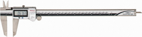 Electronic Caliper: 300.00 mm, 12", 0.01 mm, 0.0005" Resolution, +/-0.03 mm, +/-0.0015" Accuracy, Stainless Steel - Stainless Steel, Depth, Inside Dia, Outside Dia & Step, IP67