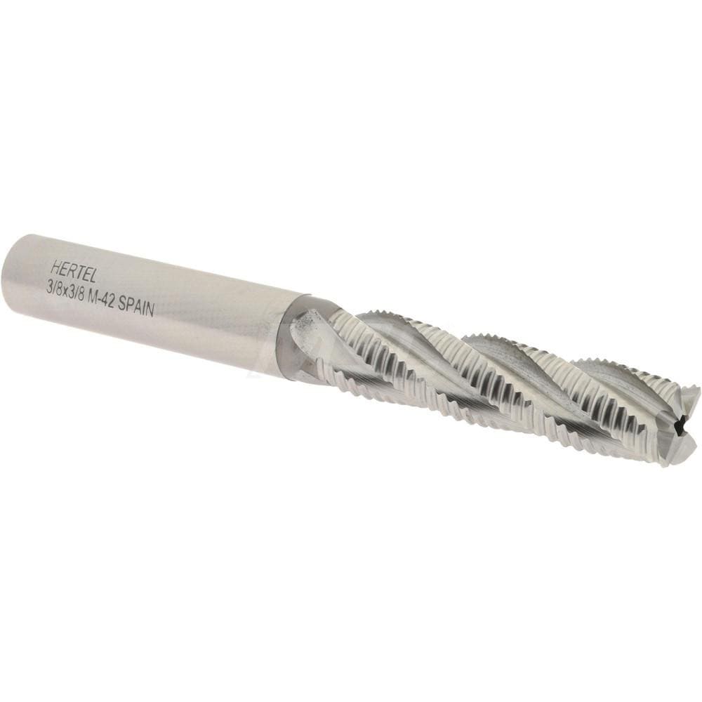 Hertel 84213883 Square End Mill: 3/8 Dia, 1-1/2 LOC, 3/8 Shank Dia, 3-1/4 OAL, 4 Flutes, Cobalt Image