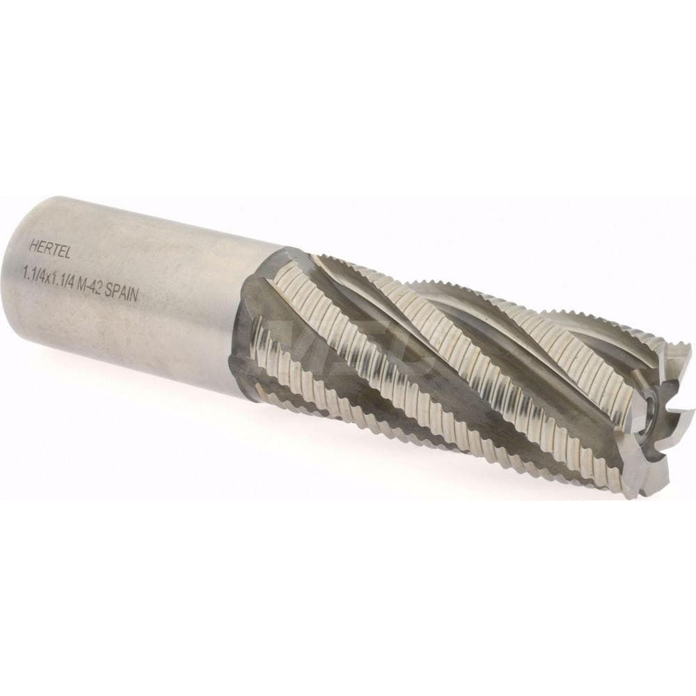 Hertel 84213909 Square End Mill: 1-1/4 Dia, 3 LOC, 1-1/4 Shank Dia, 5-1/2 OAL, 6 Flutes, Cobalt Image