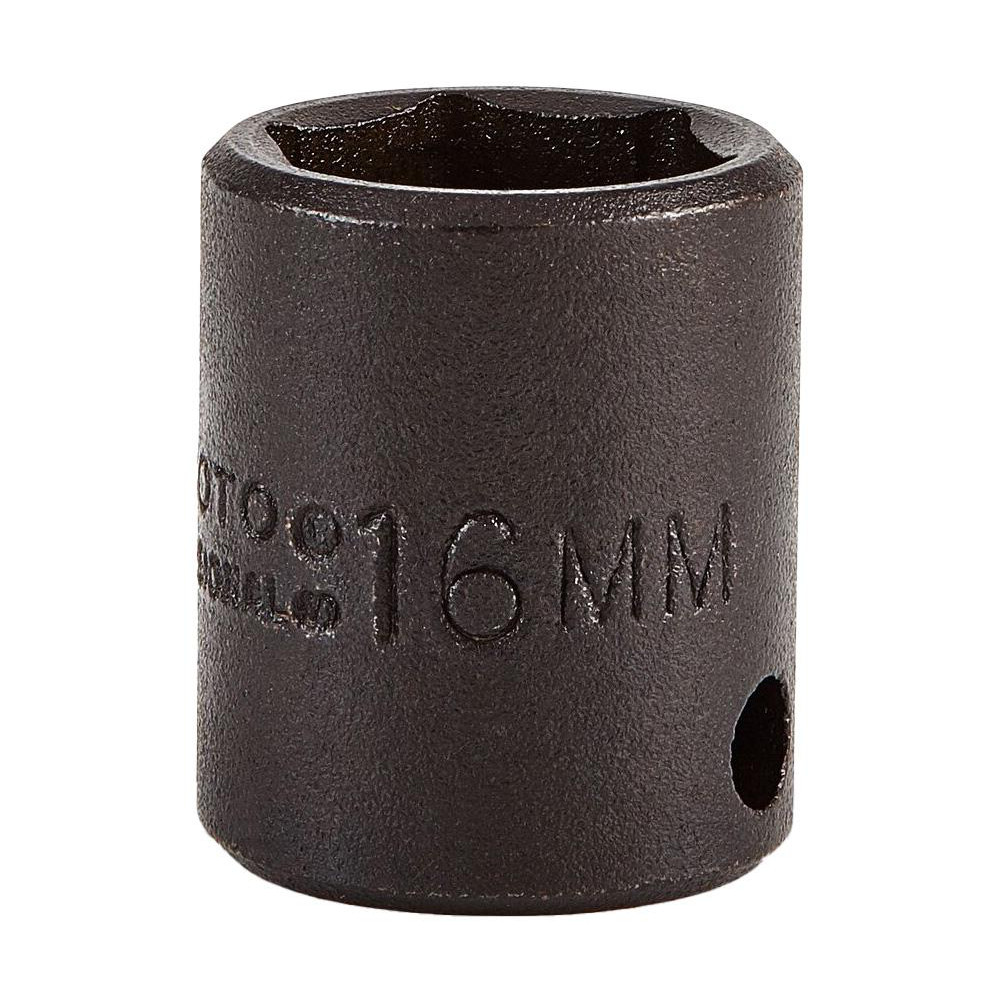 Impact Socket: 3/8" Drive, 16 mm Socket, Hex Drive - 6 Point