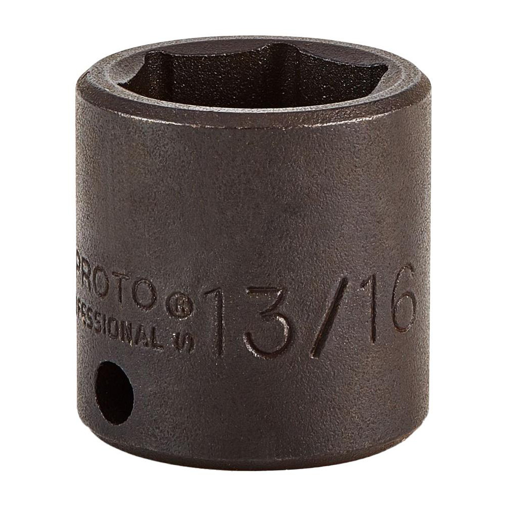 Impact Socket: 3/8" Drive, 13/16" Socket, Hex Drive - 6 Point, 1-7/32" OAL