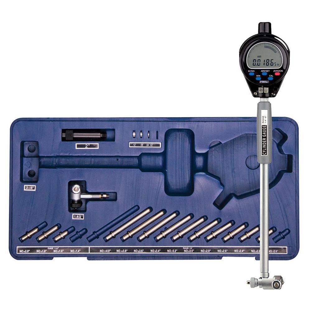 Electronic Bore Gage: 1.4 to 6" Measuring Range, 0.000020" Accuracy, 0.00005" Resolution