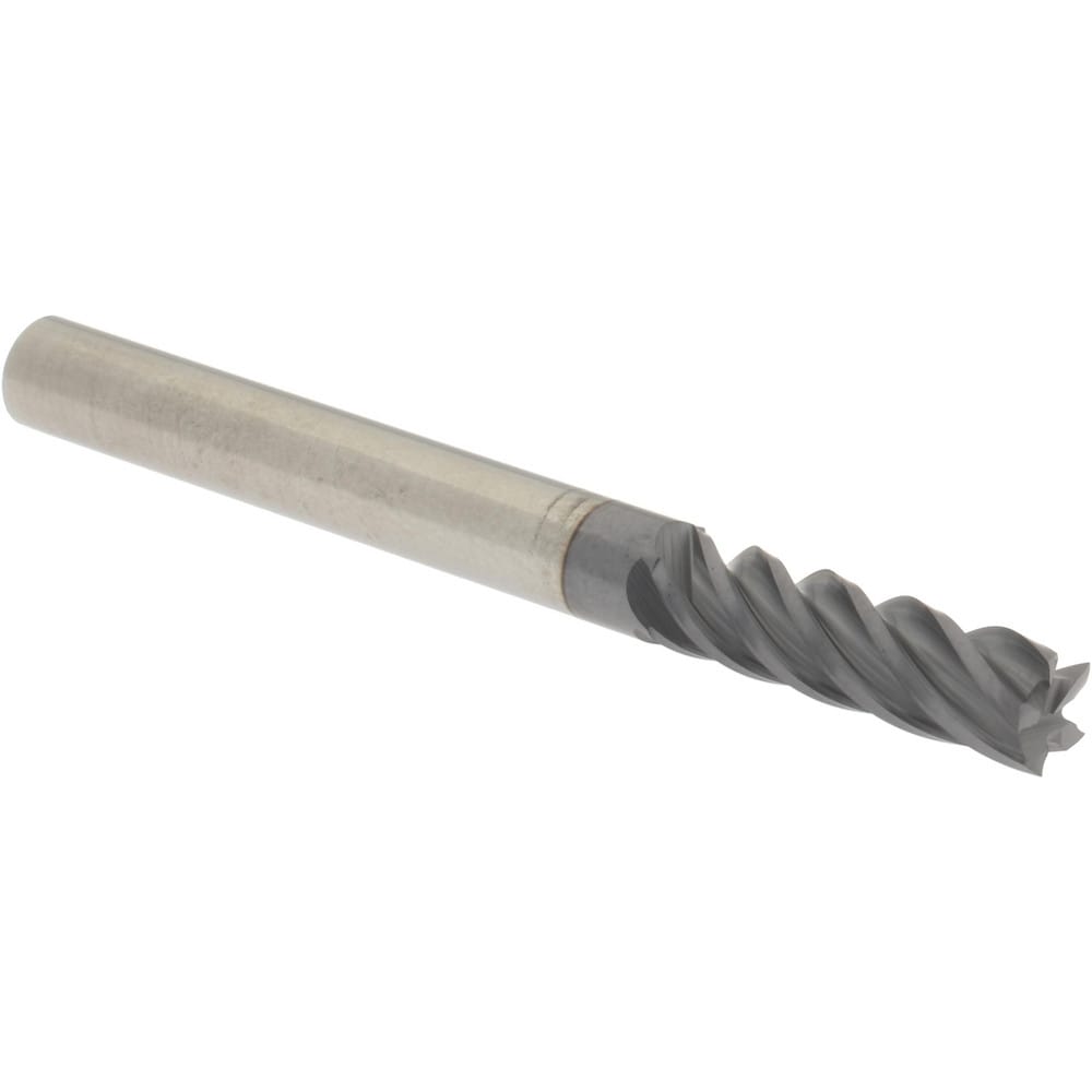 Accupro 5461875C11 Square End Mill: 3/16 Dia, 5/8 LOC, 3/16 Shank Dia, 2 OAL, 5 Flutes, Solid Carbide 