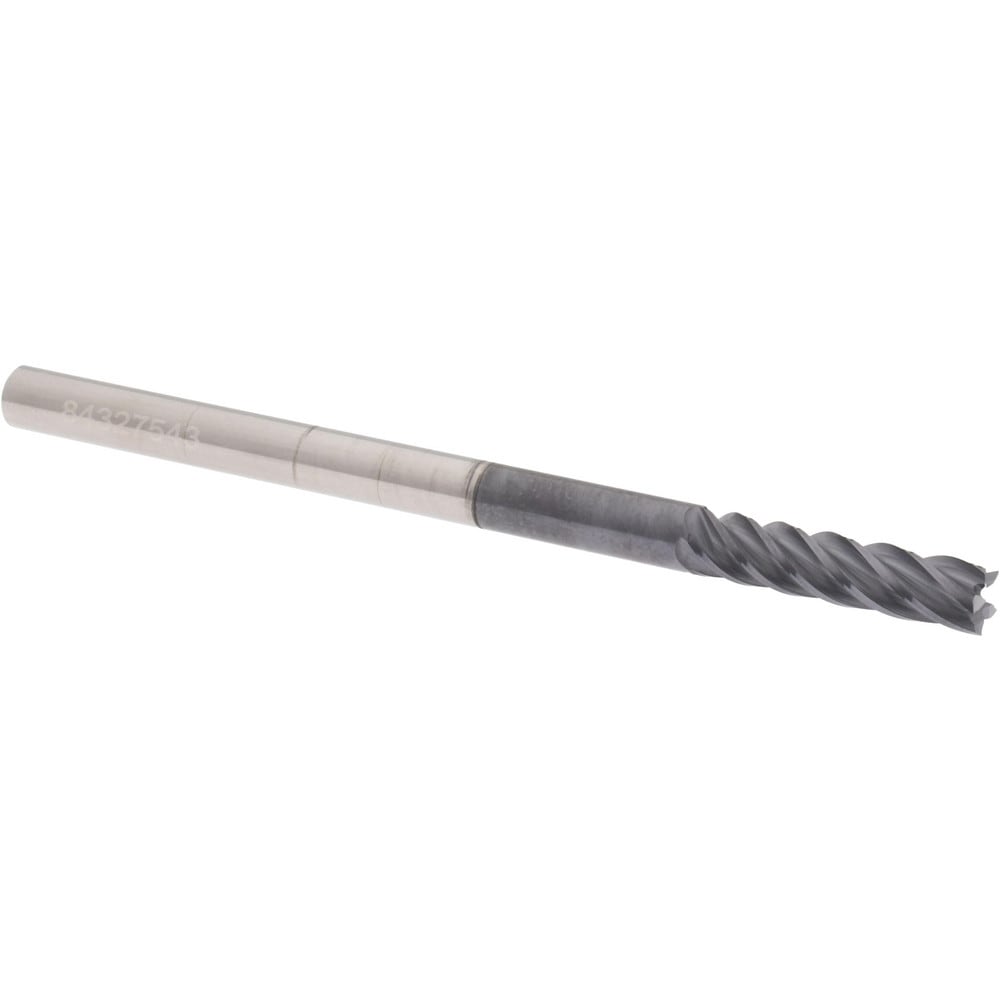 Accupro 546L1875C11 Square End Mill: 3/16 Dia, 3/4 LOC, 3/16 Shank Dia, 3 OAL, 5 Flutes, Solid Carbide 