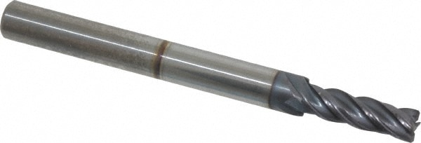 Accupro 4461562C11 Corner Chamfer End Mill: 0.1563" Dia, 0.5" LOC, 4 Flute, 0.01" Chamfer Width, Solid Carbide 