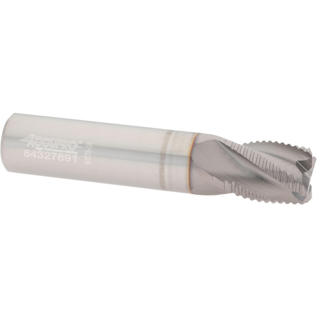 2500074 Roughing End Mill: 1/2" Dia, 4 Flutes, Single End, Solid Carbide  