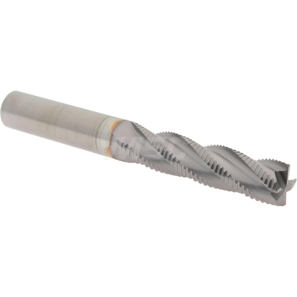 2500071 Roughing End Mill: 1/2" Dia, 4 Flutes, Single End, Solid Carbide  