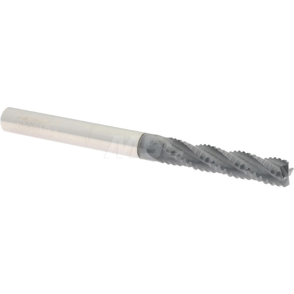 Accupro LR4302500C11 Square End Mill: 1/4 Dia, 1-1/8 LOC, 1/4 Shank Dia, 3 OAL, 4 Flutes, Solid Carbide 