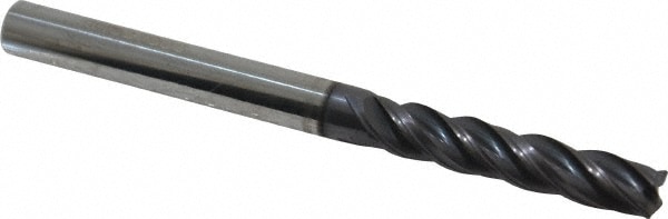 Accupro 446L2500C11 Corner Chamfer End Mill: 0.25" Dia, 1.25" LOC, 4 Flute, 0.01" Chamfer Width, Solid Carbide 