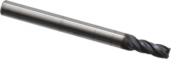 Accupro 446S1562C11 Corner Chamfer End Mill: 0.1563" Dia, 0.375" LOC, 4 Flute, 0.01" Chamfer Width, Solid Carbide 