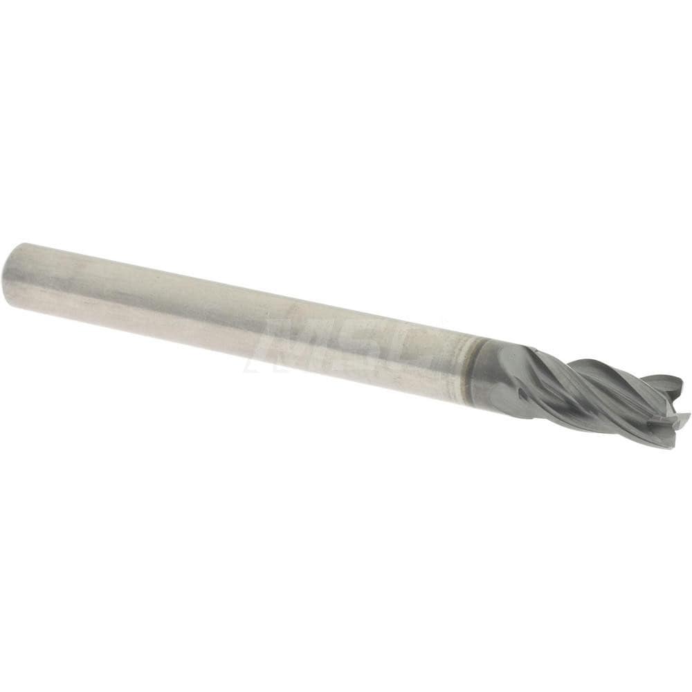 Accupro 446S1875C11 Corner Chamfer End Mill: 0.1875" Dia, 0.375" LOC, 4 Flute, 0.01" Chamfer Width, Solid Carbide 