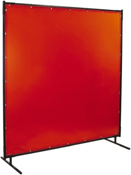 6 Ft. Wide x 6 Ft. High x 3/4 Inch Thick, 14 mil Thick Transparent Vinyl Portable Welding Screen Kit