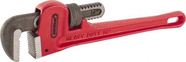 General 1492 Straight Pipe Wrench: 14" OAL, Cast Iron 