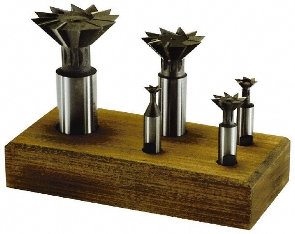 5 Piece 3/8 to 1-3/8" 45° Dovetail Cutter Set