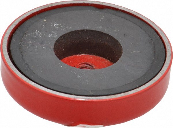 10-24 Tap, 9 kg Average Pull Force, 1-3/4" Diam, 3/8" High, Ceramic Pot Magnet