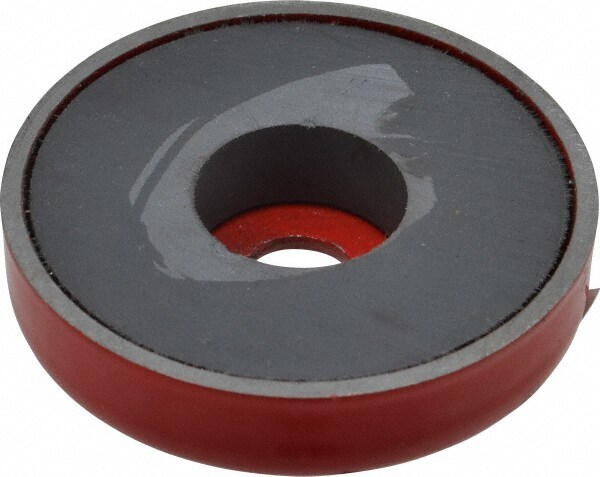 10-24 Tap, 10 kg Average Pull Force, 2" Diam, 3/8" High, Ceramic Pot Magnet