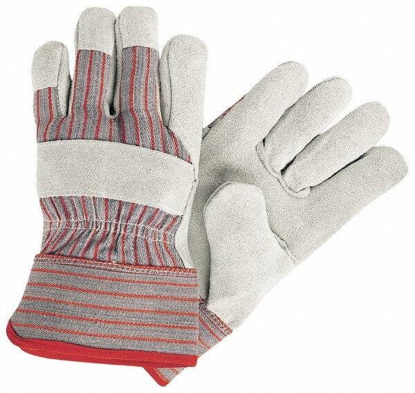 Gloves: Size M, Cotton;Fleece-Lined, Cowhide