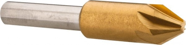 Melin Tool 18206 3/8" Head Diam, 1/4" Shank Diam, 6 Flute 60° Cobalt Countersink 