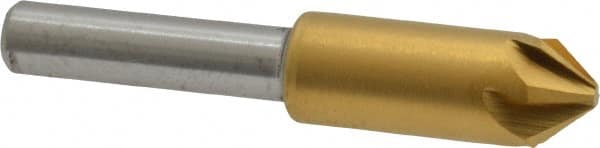 Melin Tool 18207 3/8" Head Diam, 1/4" Shank Diam, 6 Flute 82° Cobalt Countersink 