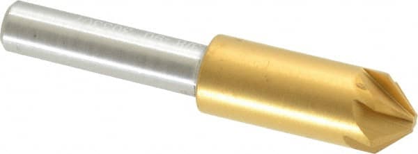 Melin Tool 18208 3/8" Head Diam, 1/4" Shank Diam, 6 Flute 90° Cobalt Countersink 