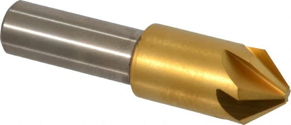 Melin Tool 18213 1/2" Head Diam, 3/8" Shank Diam, 6 Flute 82° Cobalt Countersink 