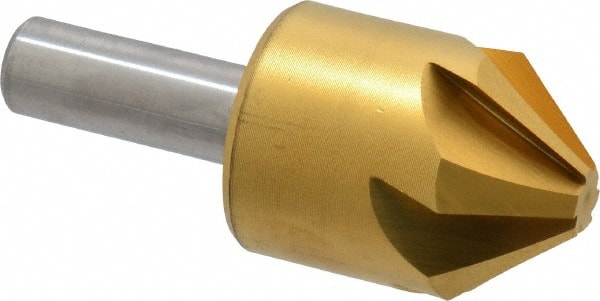 Melin Tool 18243 1-1/4" Head Diam, 1/2" Shank Diam, 6 Flute 82° Cobalt Countersink 