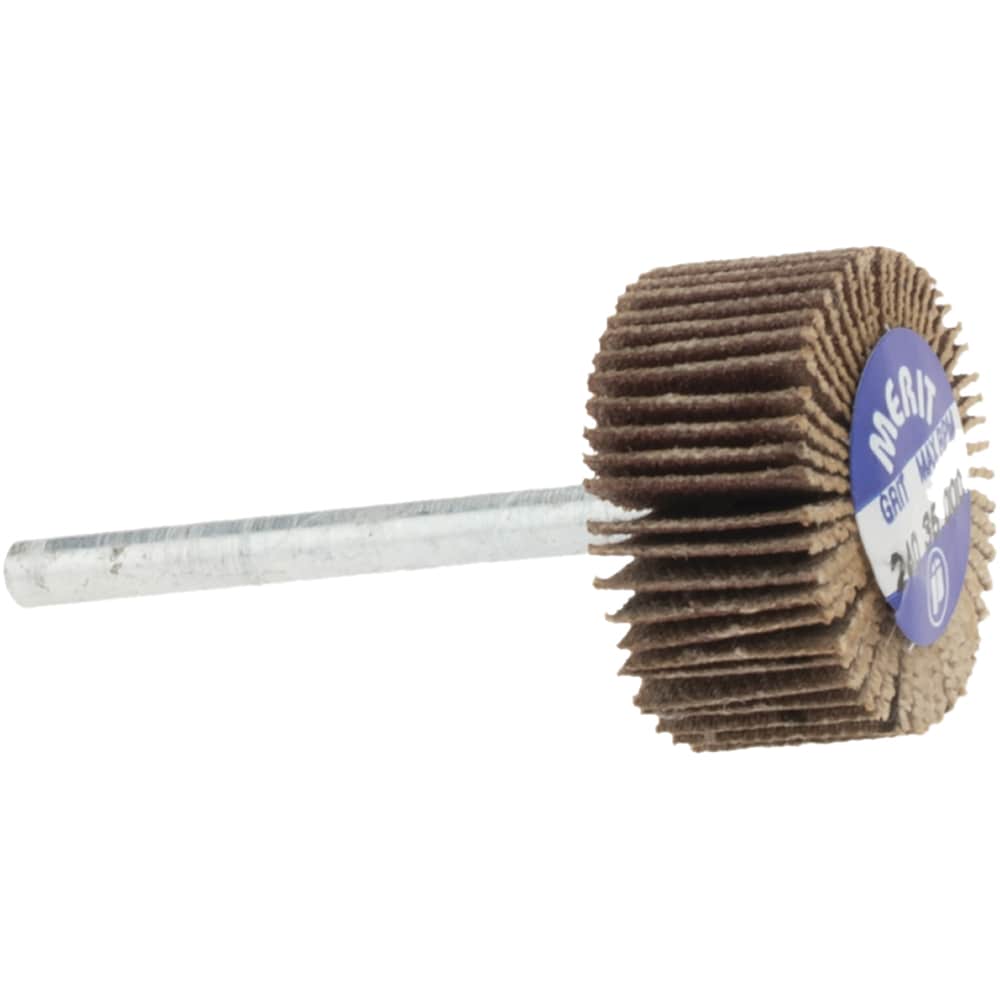 Mounted Flap Wheel: 3/4" Dia, 3/8" Face Width, 240 Grit, Aluminum Oxide