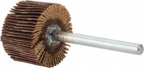 Mounted Flap Wheel: 3/4" Dia, 1/2" Face Width, 240 Grit, Aluminum Oxide