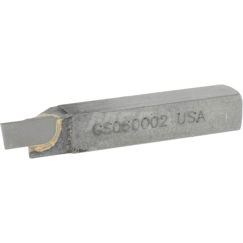 Accupro ACC-GS060002 Single Point Tool Bit: 3/8 Shank Width, 3/8 Shank Height, Micrograin Solid Carbide Tipped, Neutral, GS, Cut-Off & Grooving Image