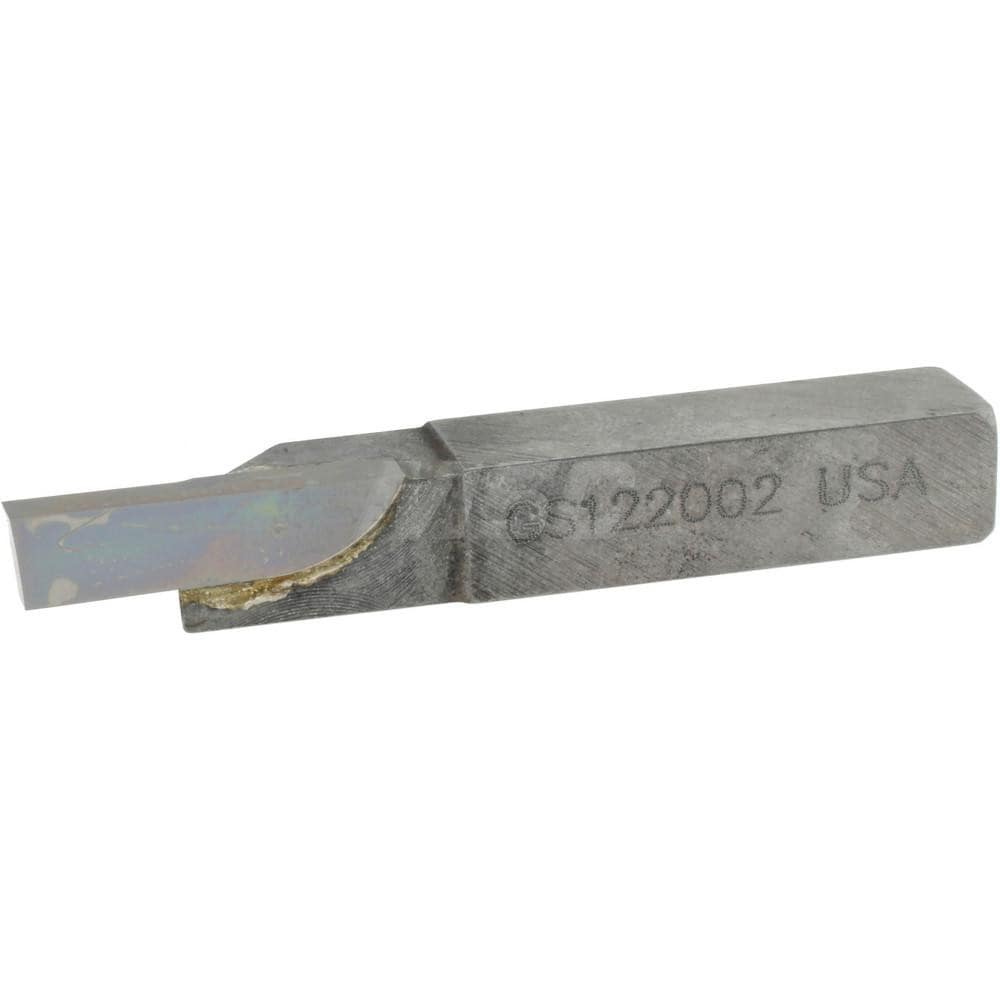 Accupro ACC-GS122002 Single Point Tool Bit: 3/8 Shank Width, 3/8 Shank Height, Micrograin Solid Carbide Tipped, Neutral, GS, Cut-Off & Grooving Image