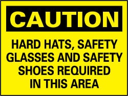 safety glasses and hard hats