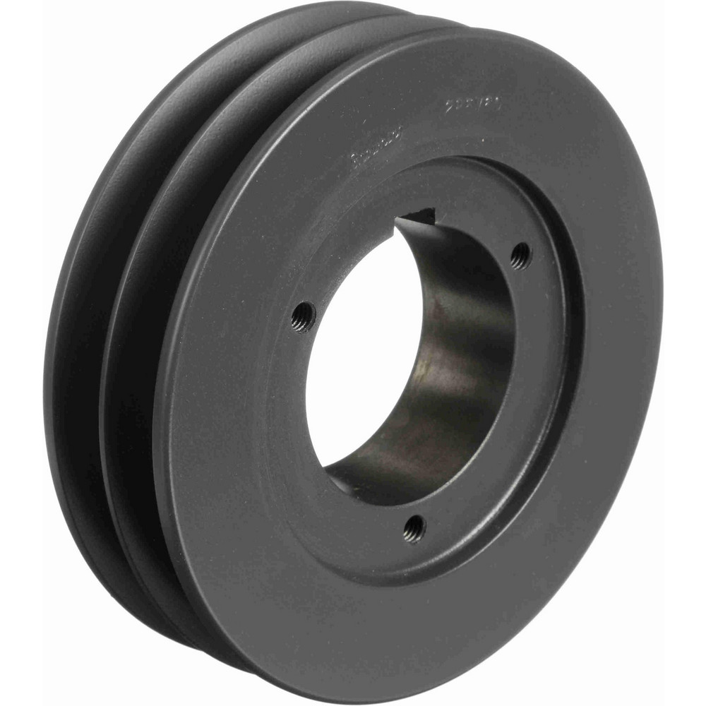 2B5V60 2 Groove, 5/8 to 2-1/4 Bore Dia, 6.28" Outside Dia, QD Bushed V Belt Sheave - 6.1 5V Dia Belt Pitch