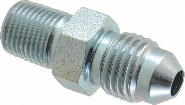 Industrial Pipe Adapter: 7/16-20 x 1/8" Male Thread, MJIC x MBSPT