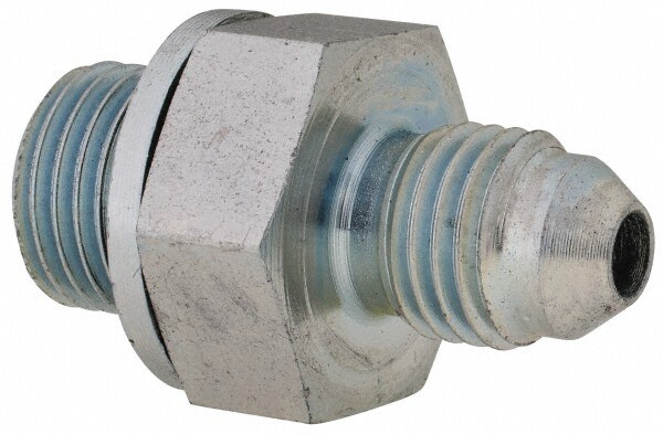 Industrial Pipe Adapter: 7/16-20 x 1/4" Male Thread, MJIC x MBSPP