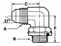 Industrial Pipe 90 ° Elbow Adapter: 3/4-16 x 1/2" Male Thread, MJIC x MBSPP