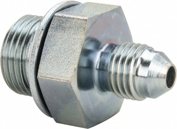 Industrial Pipe Adapter: 7/16-20 x 3/8" Male Thread, MJIC x MBSPP