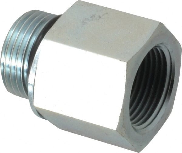 Voss PM 1227 Industrial Pipe Adapter: 3/4" Female Thread, M27 x 2 Male Thread, Male Metric x FNPT 