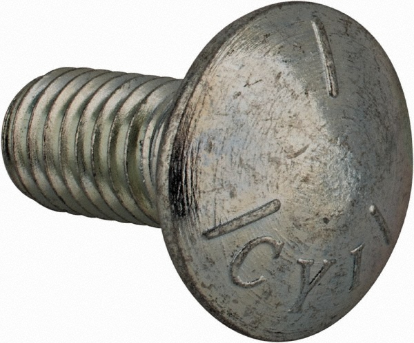 Value Collection HCGE0440100CZ Carriage Bolt: 7/16-14, 1" Length Under Head, Square Neck Image